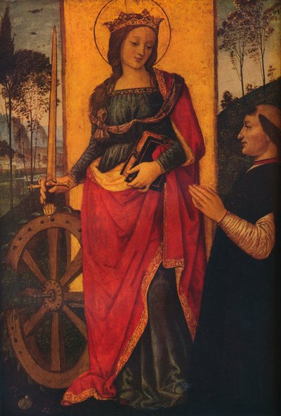 Santa Catalina de Alejandría con un donante, c. 1480 de Bernardino Pinturicchio