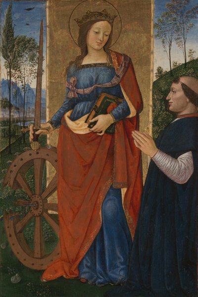 Santa Catalina de Alejandría con un donante, c. 1480 de Bernardino Pinturicchio
