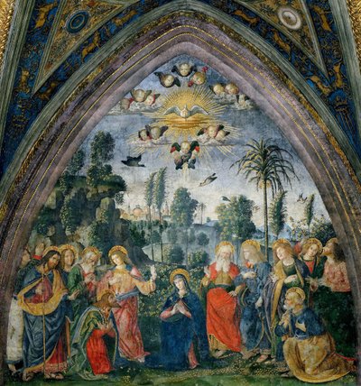 El descenso del Espíritu Santo Pentecostés, 1492-1495 de Bernardino Pinturicchio