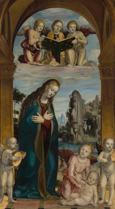 La Virgen adora al Niño con ángeles músicos de Bernardino Zenale