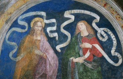 El Apóstol Andrés y el Profeta Isaías - El Apóstol Andrés y el Profeta Isaías, de Pinturicchio, Bernardino, Taller de (1454-1513). Nuevo de Bernardino di Betto (workshop of) Pinturicchio