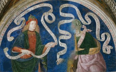 Le Prophete Aggee et la sibylle de Cumes - El profeta Hageo y la sibila de Cumas, de Pinturicchio, Bernardino, Taller de (1454-1513). Fresco de Bernardino di Betto (workshop of) Pinturicchio