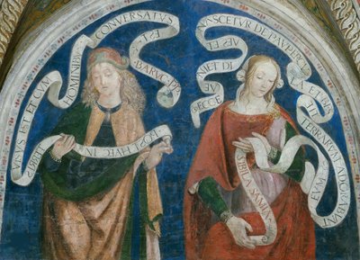 Le Prophete Baruch et la sibylle samienne - El profeta Baruch y la sibila samiana, de Pinturicchio, Bernardino, Taller de (1454-1513). Fresco de Bernardino di Betto (workshop of) Pinturicchio