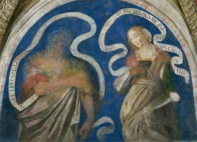 Le Prophete Zacharie et la sibylle persique (Sabbe) - El profeta Zacarías y la sibila persa, de Pinturicchio, Bernardino, Taller de (1454-1513). Fresco de Bernardino di Betto (workshop of) Pinturicchio