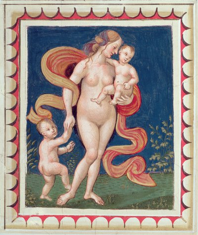 Alegoría de la Caridad, detalle del techo de Bernardino di Betto Pinturicchio