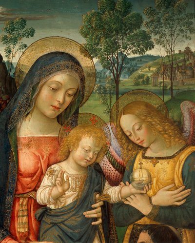 Parte superior de Nuestra Señora de la Paz (detalle) de Bernardino di Betto Pinturicchio