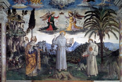 Gloria de Bernardino de Siena (detalle) de Bernardino di Betto Pinturicchio
