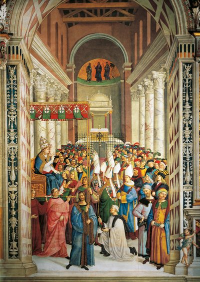 Coronación del Papa Pío II (detalle) de Bernardino di Betto Pinturicchio