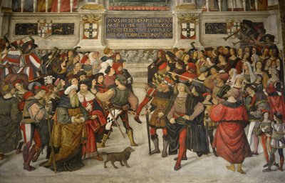 Italia Toscana Siena, Catedral El Duomo: La Coronación de Pío II (1405-1464) de Bernardino di Betto Pinturicchio