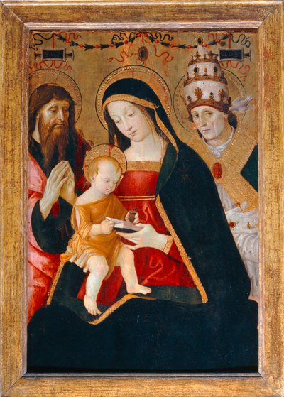 La Virgen y el Niño entre San Jerónimo y San ... de Bernardino di Betto Pinturicchio