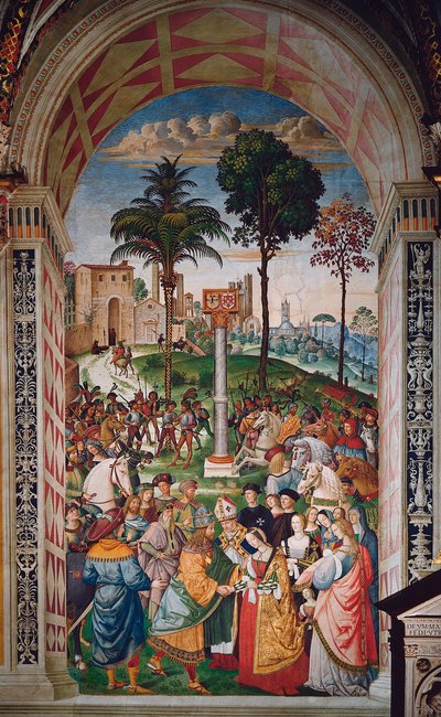 Vida del Papa Pio (Pío) II (Enea Silvio Piccolomini) de Bernardino di Betto Pinturicchio