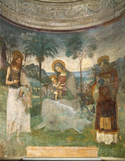 Madonna y Niño, San Juan Bautista y San Esteban de Bernardino di Betto Pinturicchio