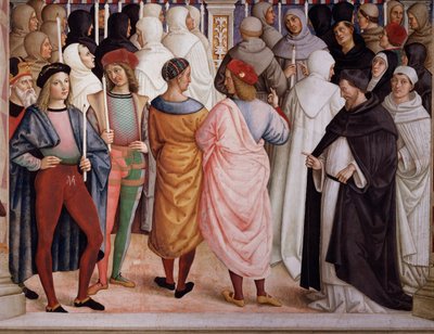 Pío II canonizó a Santa Catalina de Siena en 1461 (detalle) de Bernardino di Betto Pinturicchio