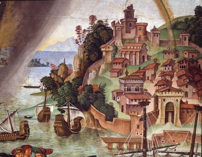 El Papa Pío II yendo al Concilio de Basilea. (detalle) de Bernardino di Betto Pinturicchio
