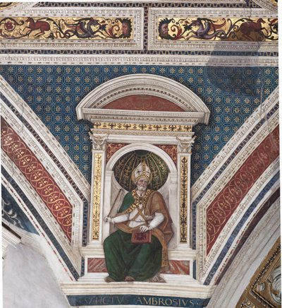 San Ambrosio (detalle) de Bernardino di Betto Pinturicchio