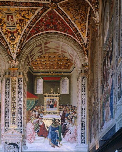 Historias de Pío II: Piccolomini elegido Cardenal por Bernardino Pinturicchio (circa 1452-1513), Biblioteca Piccolomini, Catedral de Siena de Bernardino di Betto Pinturicchio