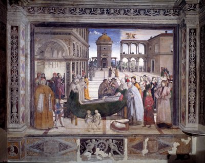 Historia de San Bernardino, la muerte del santo de Bernardino di Betto Pinturicchio