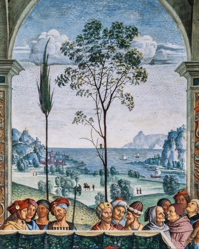 La Biblioteca Piccolomini, pared suroeste: "Pío II preside la Dieta de Mantua, el 1 de junio de Bernardino di Betto Pinturicchio