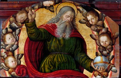 El padre eterno y los querubines de Bernardino di Betto Pinturicchio