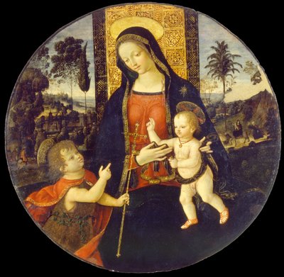 La Virgen y el Niño con el infante San Juan Bautista de Bernardino di Betto called Il Pinturicchio and workshop
