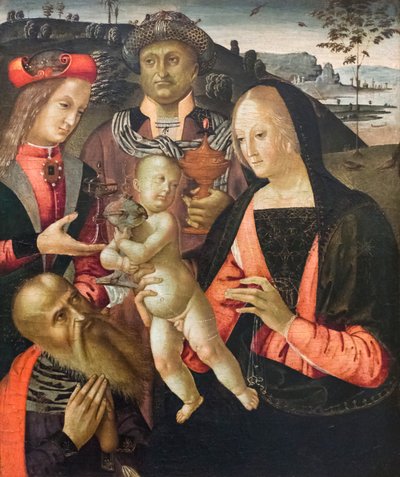Adoración de los Reyes Magos (temple sobre tabla) de Bernardino di Mariotto