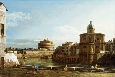 Vista de Roma a lo largo del Tíber, con la Iglesia de San Giovanni dei Fiorentini al fondo de Bernardo Bellotto