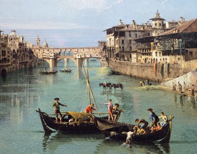 Río Arno y Ponte Vecchio en Florencia de Bernardo Bellotto