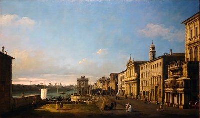 Bernardo Bellotto - Ansicht der Via di Ripetta in Rom, 1742-1744 de Bernardo Bellotto