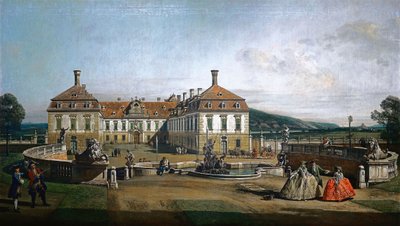 Alemán: El palacio imperial de recreo Schloss Hof, lado de la corte de honor de Bernardo Bellotto