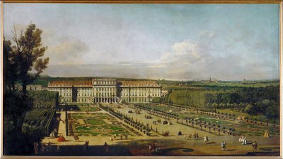 Castillo de Schönbrunn en Viena, Austria, visto desde los jardines ... (óleo sobre lienzo) de Bernardo Bellotto