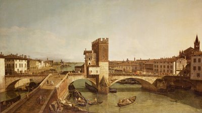 El puente en Delle Navi, Verona de Bernardo Bellotto