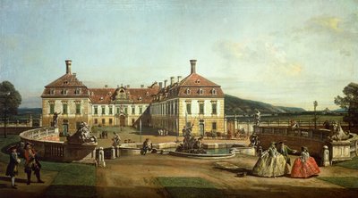 El castillo imperial de Schlosshof desde el jardín de Bernardo Bellotto