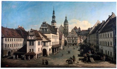La plaza del mercado en Pirna, c. 1752-c. 1755 de Bernardo Bellotto