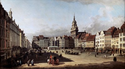 El mercado viejo en Dresde, c. 1750-c. 1752 de Bernardo Bellotto