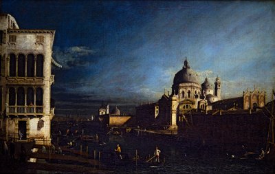Dos vistas venecianas, Gran Canal y Molo mirando al oeste (sobre lienzo) de Bernardo Bellotto