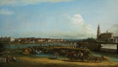 Vista de Dresde con la Hofkirche a la Derecha de Bernardo Bellotto