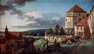 Vista de Pirna desde la Fortaleza de Sonnenstein, c1752-c1755 de Bernardo Bellotto