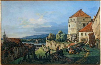 Vista de Pirna, tomada desde el castillo de Sonnenstein ... de Bernardo Bellotto