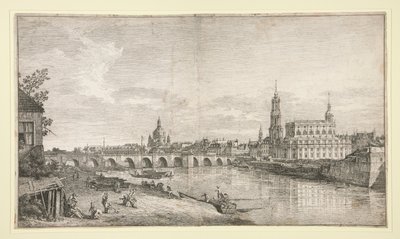 Vista del puente de Dresde sobre el Elba de Bernardo Bellotto