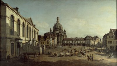 Vista del Neumarkt en Dresde desde el Jüdenhofe, 1749 de Bernardo Bellotto