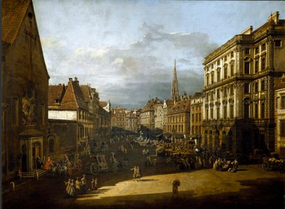 Vista del mercado de harina en Viena de Bernardo Bellotto