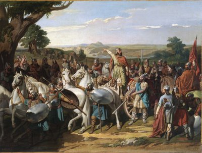 La batalla de Guadalete par Blanco y Pérez, Bernardo (1828-1876). Óleo sobre lienzo, tamaño : 58x78 de Bernardo Blanco y Pérez