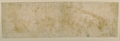 Salomón y la reina de Saba (anverso); Boceto de la reina de Saba (reverso) de Bernardo Castello