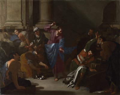 Cristo expulsando a los mercaderes del templo, c. 1645 de Bernardo Cavallino