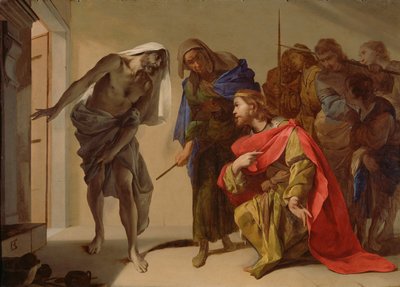 La sombra de Samuel invocada por Saúl, c. 1655 de Bernardo Cavallino