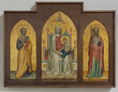 Virgen con el Niño lectura: san Pedro y san Pablo de Bernardo Daddi