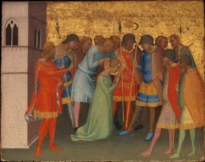 Santa Reparata preparándose para la ejecución, c.1327-48 (temple sobre madera) de Bernardo Daddi