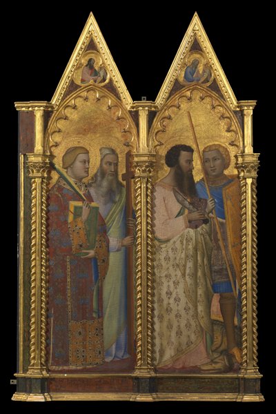 Santos Bartolomé y Jorge (panel izquierdo) (recto) de Bernardo Daddi