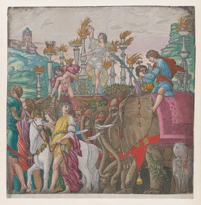 Hoja 5: Elefantes, de El Triunfo de Julio César, 1599 de Bernardo Malpizzi