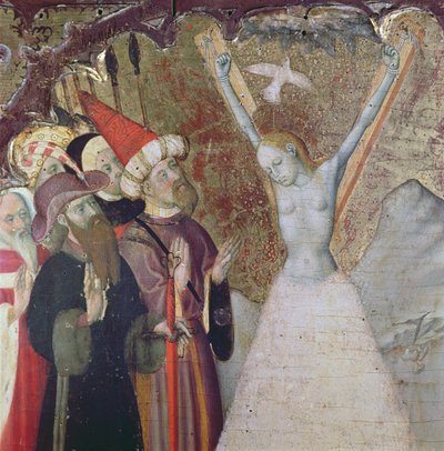 Martirio de Santa Eulalia (temple y pan de oro sobre tabla) (detalle) de Bernardo Martorell